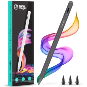 Active Stylus for iPad (2018-2024) – Palm Rejection, Tilt Sensor, High Precision Tip – Dark Grey
