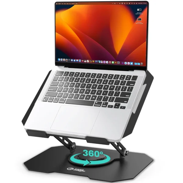 360° Rotatable Laptop Stand | Ergonomic, Adjustable & Foldable | Carbon Steel Build