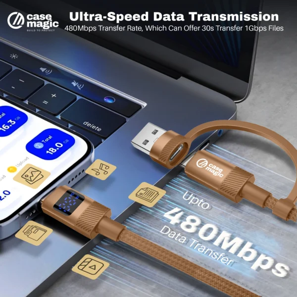 USB-C & USB-A to Lightning Fast Charging Cable