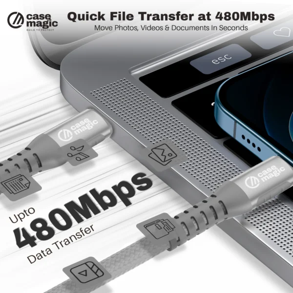 240W Type C to Type C Fast Charging Cable (2m)