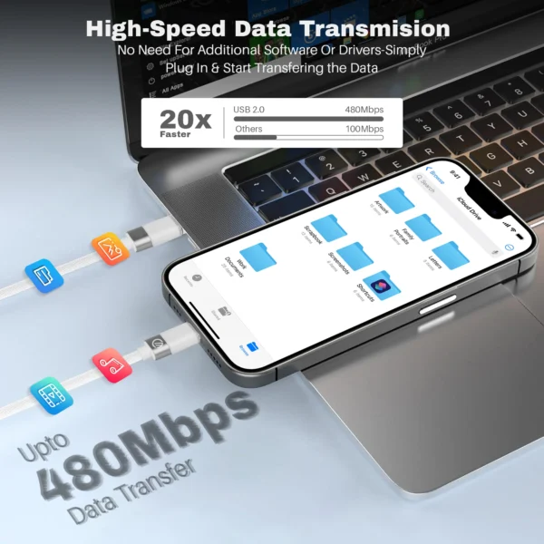 Case-Magic 66W Type C to Type C Cable PD Fast Charging Nylon Braided 1.2M for MacBook iPad Samsung