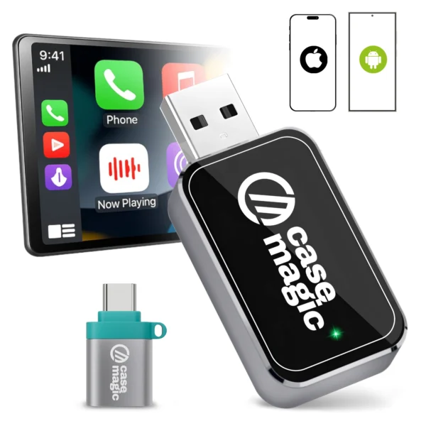 Case-Magic Bluetooth Wireless Car Receiver | Wireless Carplay & Android Auto Adapter