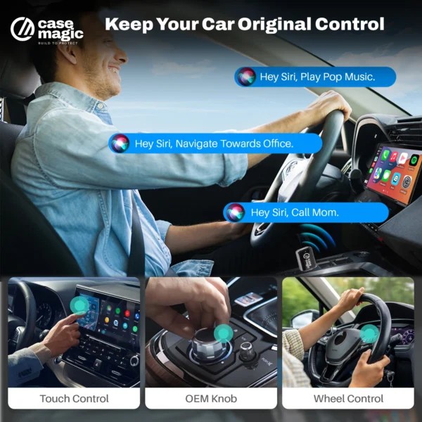 Case-Magic Bluetooth Wireless Car Receiver | Wireless Carplay & Android Auto Adapter