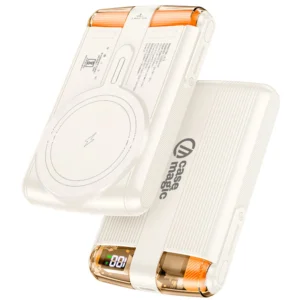 Buy 10000mAh magnetic wireless power bank with 22.5W fast charging, 15W wireless output & USB-C cable. Compact portable charger for iPhone & Android.