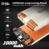 10000mAh magnetic wireless power bank with 22.5W fast charging, Compact portable charger for iPhone & Android.