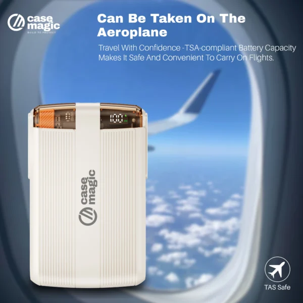 10000mAh magnetic wireless power bank with 22.5W fast charging, Compact portable charger for iPhone & Android.