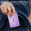 10000mAh magnetic wireless power bank with 22.5W fast charging, 15W wireless Stylish purple portable charger for iPhone & Android.